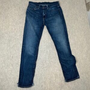Levi's 508 Regular Taper Jeans Mens 34x32 Dark Wash Blue Distressed Denim